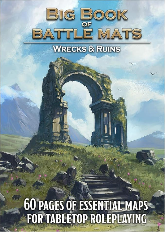 Loke Big Book of Battle Mats Wilds Wrecks & Ruin, Merchandise for RPG Board Game, for Ages 14+