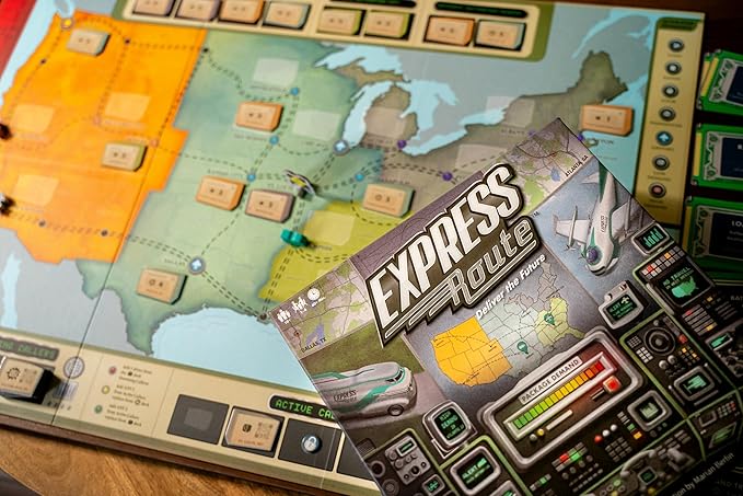 Express Route Board Game | Light Strategy Cooperative Board Game for Adults and Family | Ages 10+ | 1 to 4 Players | Average Playtime 60 Minutes | Made by The Op Games | Usaopoly