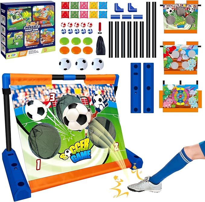 5-in-1 Movable Target Bean Bag Toss Game, Three Modes Kids Indoor/Outdoor Toys, Family Party Party Supplies for Kids, Birthday Christmas Toy Gifts for Boys Girls Toddlers Age 3 4 5 6 7 8 Year Old