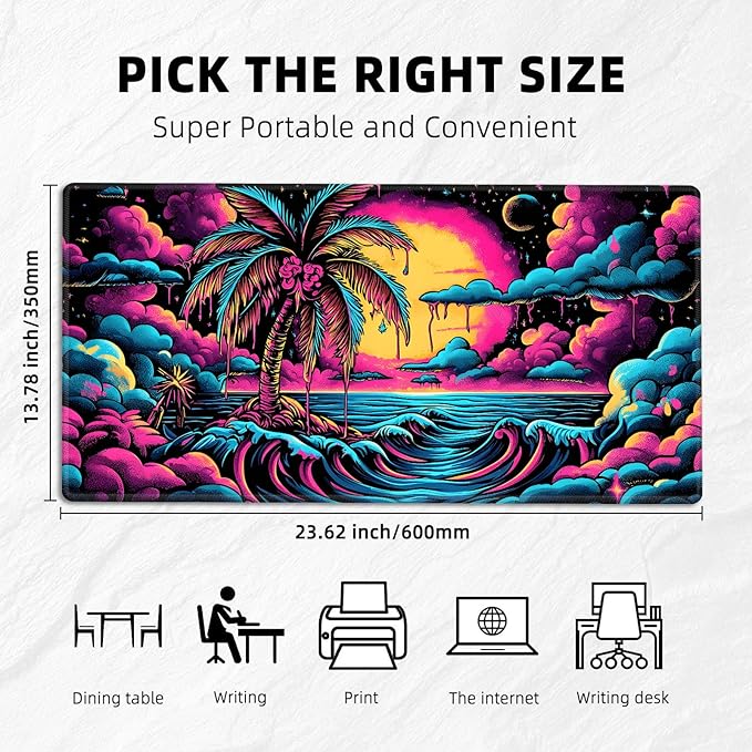 for MTG Playmat with Zones Storage Bag,for TCG Playmat and Playing Card Mat for Magic Board Games, Colorful Beach Non Slip Stitched Edges Game Mat, Rollable Foldable Card Playmats