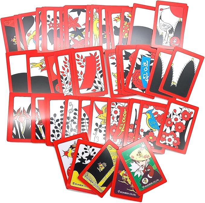 GARASANI Korean Flower Card Game Luxury Hwatu, Korean New Year Board Game Go-Stop, Godori 1Pcs