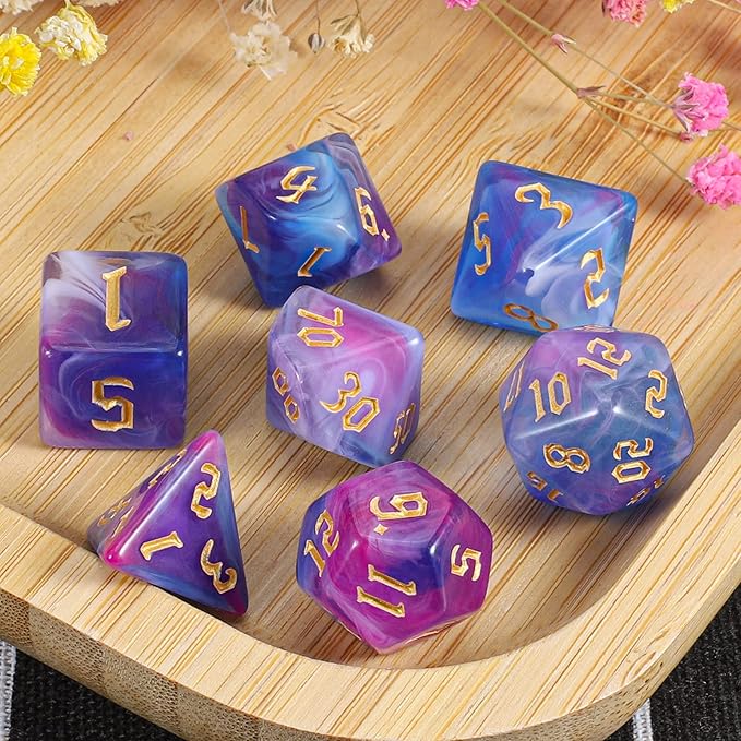 CiaraQ DND Polyhedral Dice Set with Dice Bag for Dungeons and Dragons RPG MTG Role Playing Table Games