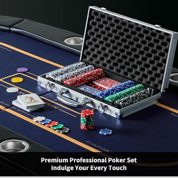 Boyzhood Poker Chips,300 Pcs Poker Set with Aluminum Travel Case,11.5 Gram Poker Chips Set for Texas Holdem Blackjack Gambling