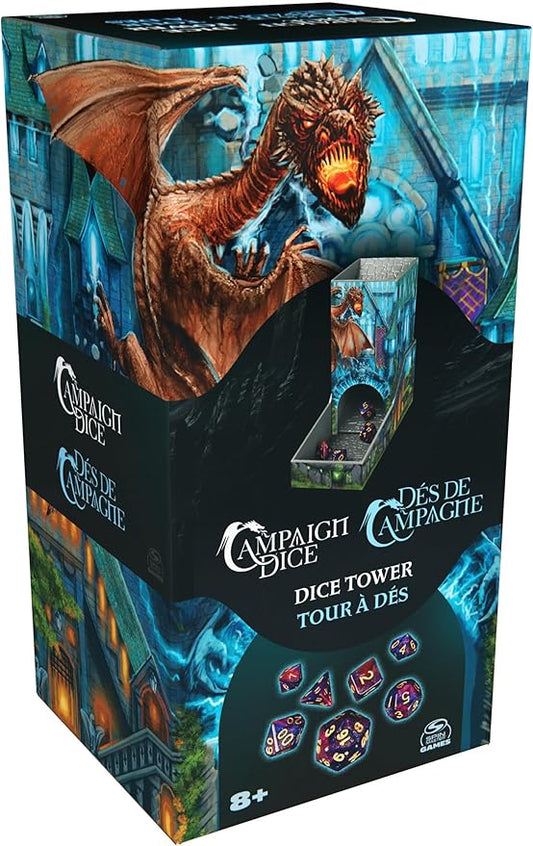 Campaign Dice Tower, Portable 7 Polyhedral Dice Role-Playing Board Games DND Dungeons Dragons MTG Magic The Gathering, for Adults & Kids Ages 8 and up