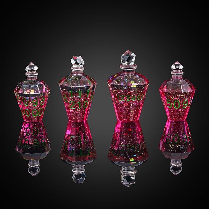 7PCS Potion DND Dice Set,Transparent Sharp Edge Dice Set D&D RPG Polyhedral Die,for Dungeons & Dragons, Pathfinder, and TTRPG Roleplaying Games.(Magenta)