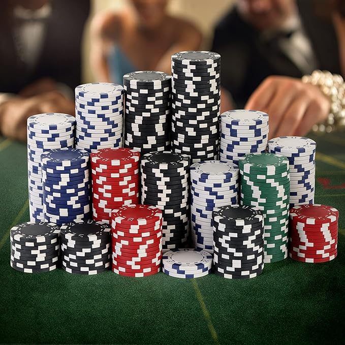 Poker Chips,Poker Chips Set for Card Board Game,11.5 Gram,for Texas Hold'em, Blackjack,Card Club or Late Night Poker Games