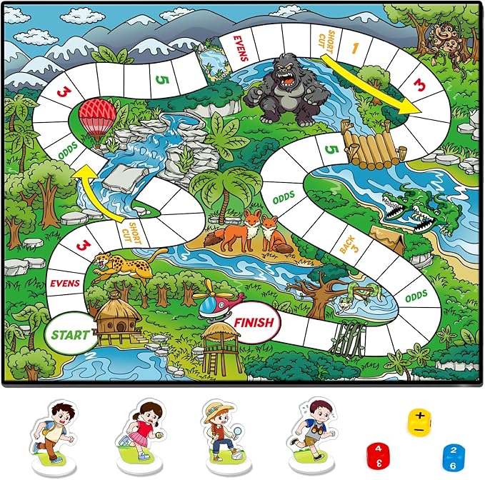 Aizweb Math Board Games for Kids,Addition & Subtraction Game,Educational Learning Board Games for 1st Grade for Boys and Girls Ages 5 6 7 8,Travel Indoor Outdoor Classroom Dice Family Games