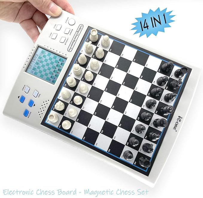 iCore Electronic Chess Set - Brain ADHD Power Training with Talking Tutor and Challenging Games - Perfect for Kids and Family Fun