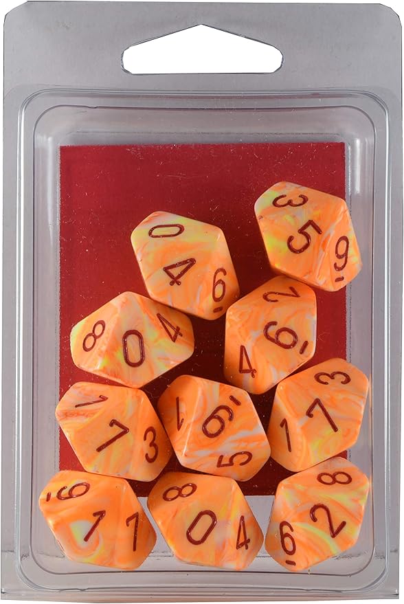Chessex Festive: 10D10 Sunburst/Red