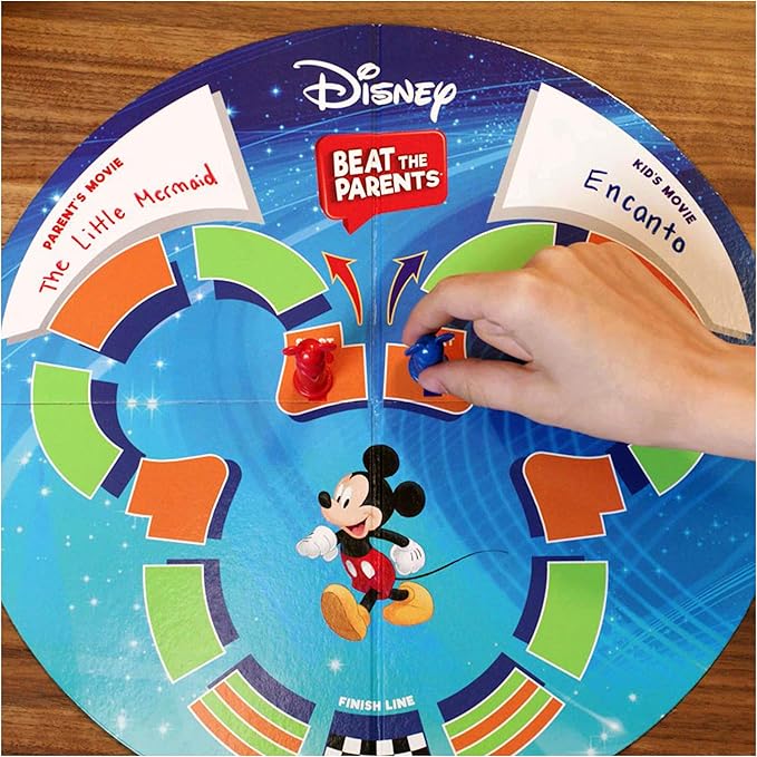 Spin Master Games, Beat The Parents Disney Edition, Kids vs. Parents Family Board Game, Up-and-Active Trivia & Challenges, Disney Games, 4 Players, for Ages 8 & Up