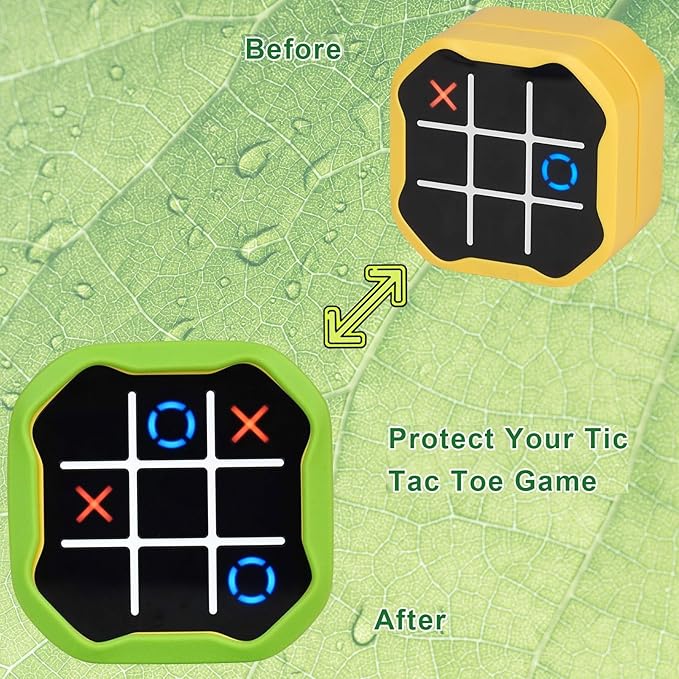 YouKnow Silicone Case Compatible with GiiKER Tic Tac Toe Bolt Game 3-in-1 Handheld Puzzle Game Console, Fidget Toys Board Games Cover for Kids and Adults (Case Only) (Green)