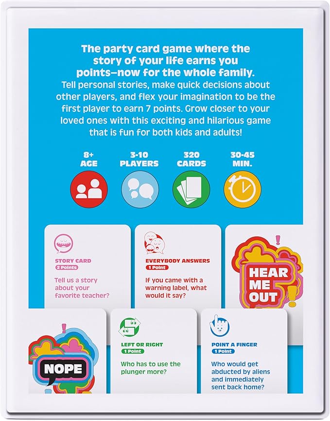 It's Kind of a Fun Story Family Edition - Hit Party Game for All Ages [Perfect for Family Gatherings, Friends, Game Nights, Sleepovers, Birthday Parties, Holidays] 3-10 Players. Ages 8+.
