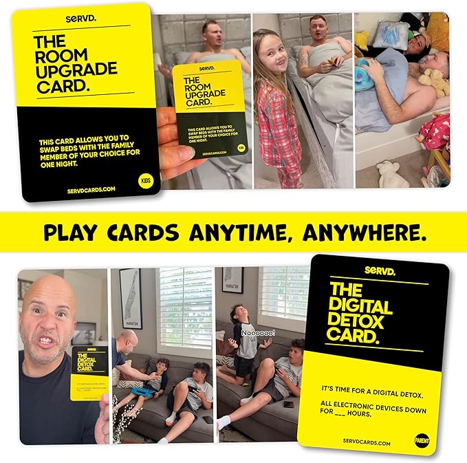 SERVD - Kids Vs Parents - The Hilarious Real-Life Family Card Game | The Ultimate Gift for Christmas, Birthday & Family Fun | Unique Strategy Game for Kids, Teens, Parents & Whole Family