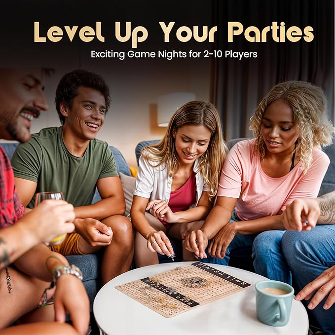 Horse Racing Game - Exciting Horse Race Board Game with Cards, Dice, Metal Horses & Poker Chips - Perfect for Parties, Game Nights & Bonding - Includes Wooden Board, Playing Guide & Storage Bag
