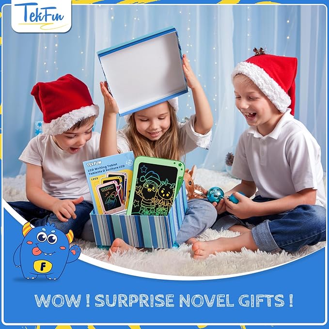 TEKFUN Toddler Kids Toys Gifts - 8.5 Inch LCD Writing Tablet Kids Doodle Board with Stickers Colorful Drawing Tablet, Kids Birthday Christmas Gifts Toys for 3 4 5 6 Years Old Boy Girl (Green)