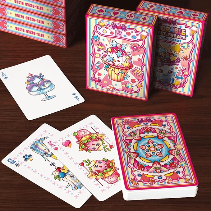 Adorable Sweet Treats Playing Cards Cute Food for Adults Friends Family Games