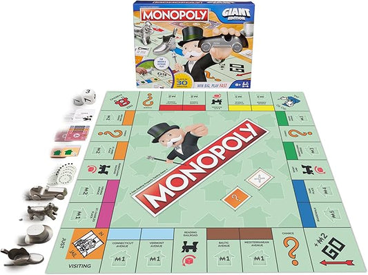 Spin Master Games, Monopoly Giant Edition, Indoor & Outdoor Games, Classic Board Games, 2-4 Players, for Ages 6 & Up