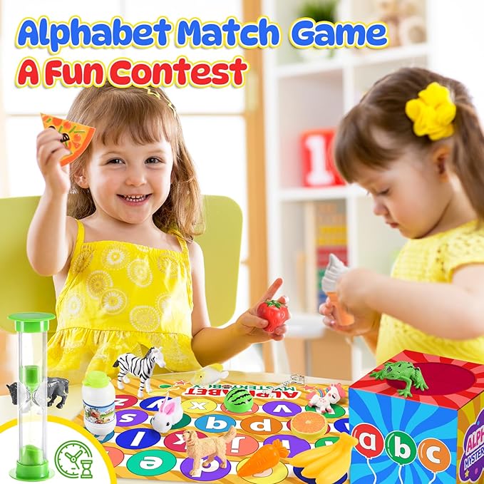 Mystery Box Toys for Toddlers,Alphabet Mystery Box Letters Matching Game Learning Educational Preschool Games for Kids Ages 3-7 Easter Basket Stuffers Birthday Gifts Toy for Kids Ages 2-4 5-7