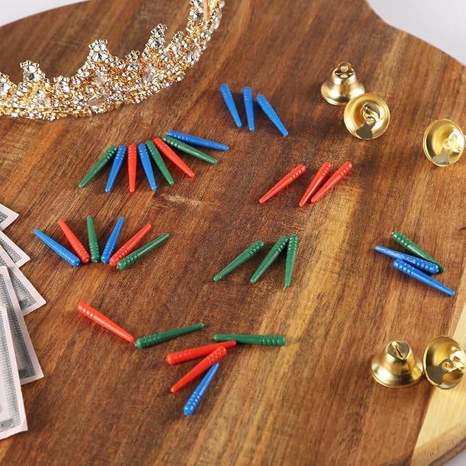 105pcs Cribbage Board Pegs, Tapered Design Cribbage Pegs Fit 1/8 Inch Hole Cribbage Pins Board Game Accessories (3 Colors)