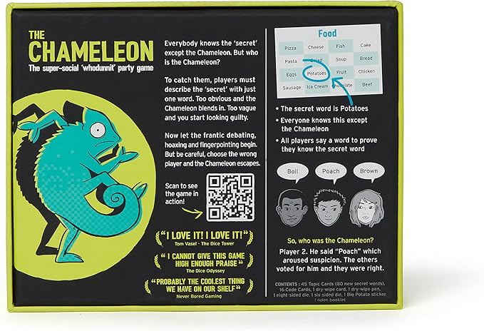 Big Potato The Chameleon, Award-Winning Board Game for Families & Friends | Includes 80 Extra Secret Words