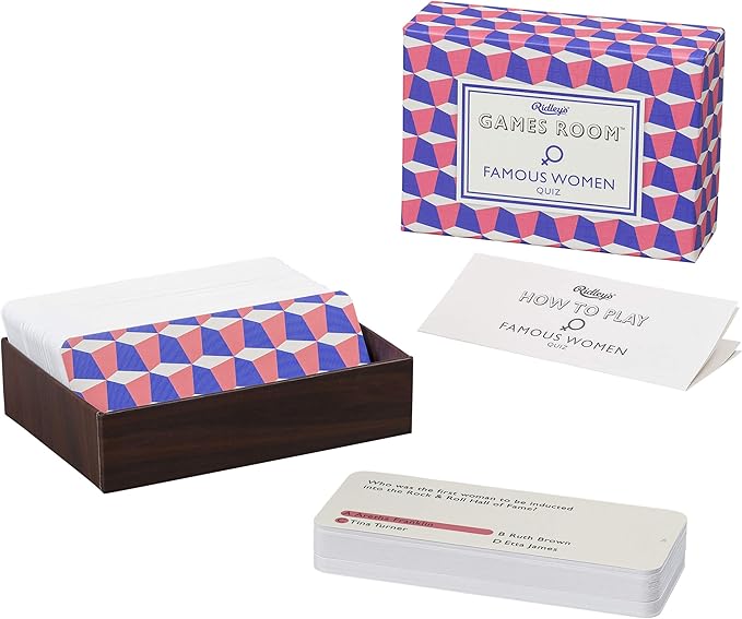 Ridley’s Famous Women Trivia Card Game – Trivia Games for Adults and Kids – 2+ Players – Includes 140 Unique Question Cards – Fun Quiz Cards That Make a Great Gift