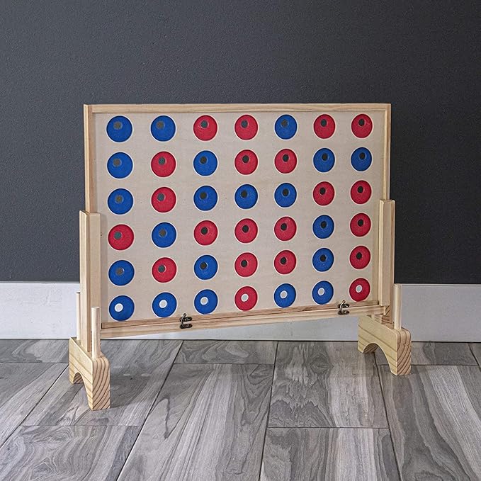 Prextex Giant 4 in A Row Connect Game with Travel Bag - Back Yard Games for Family and Friends - Includes Extra Large 42 Discs - Ideal for Team Building, Camping, Parties - Fun for All Ages, 24x27 in