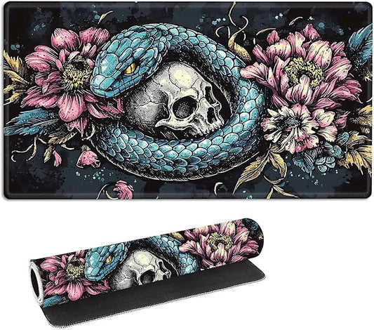 for MTG Playmat with Storage Bag, for TCG Playmat and Playing Card Mat for Magic Board Games, Non-Slip Snake Skull Desk Mat, Stitched Edges Game Mat, Rollable & Foldable Card Playmat