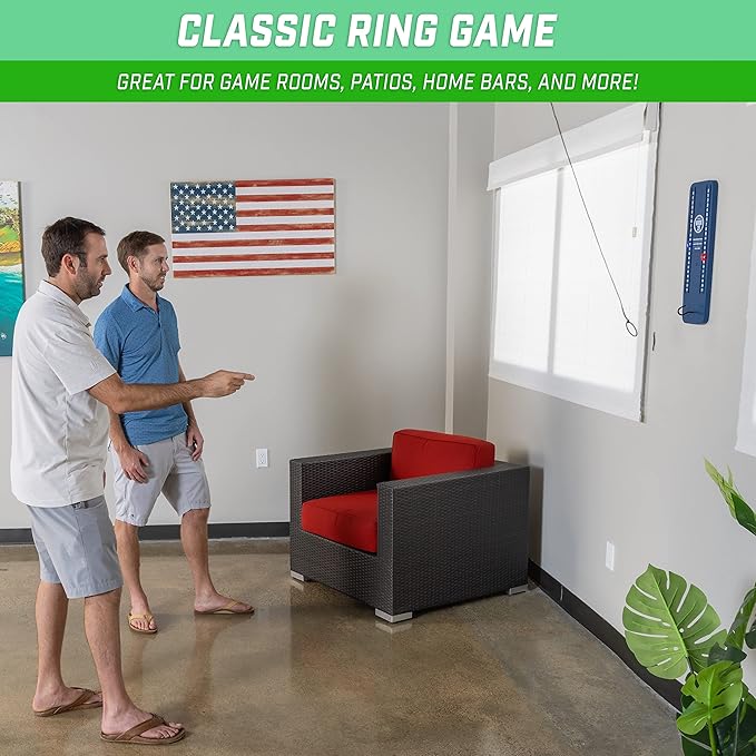 GoSports Hook 21 Ceiling Mount Ring Swing Game - Choose Your Color - Play Indoors or Outdoors