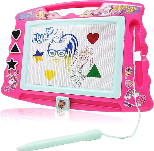Lollipop JoJo Siwa Magnetic Drawing Board with Stylus and 3 Stamps, for Girls or Boys