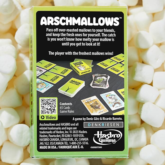 Hasbro Gaming Arschmallows Game | Marshmallow Butt Game | Funny Party Card Games for Teens, Adults, and Families | Ages 13 and Up | 2 to 6 Players (Amazon Exclusive)