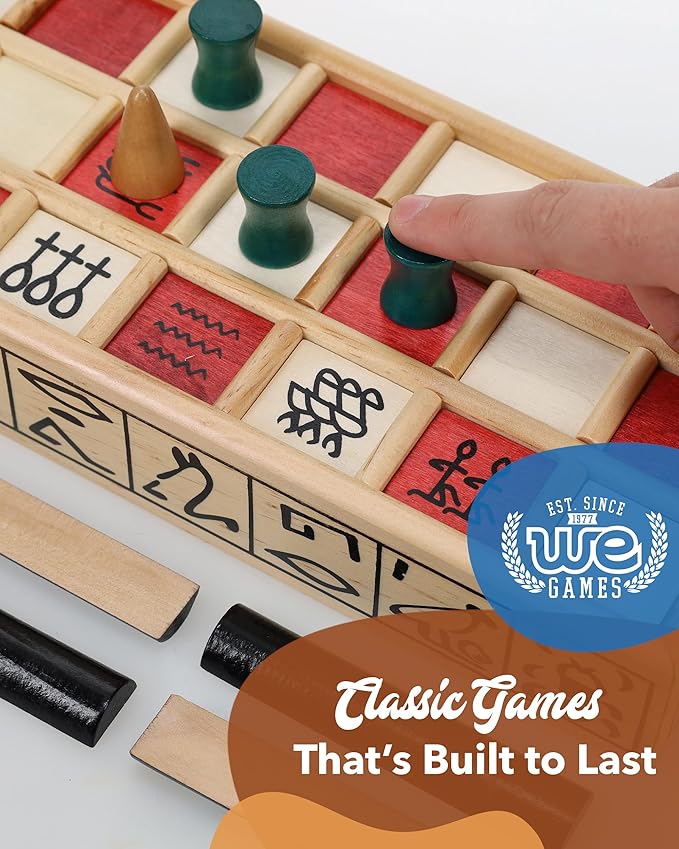 WE Games Senet Egyptian Board Game – Handcrafted Solid Wood Senet Set for Historical Education, Cultural Appreciation & Strategy – Ancient Game for Friends