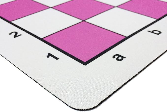 WE Games Mousepad Chess Board 20 in. Pink Color with Classic Design – Premium Tournament Chess Mat, Perfect Travel Chess Board for Adults