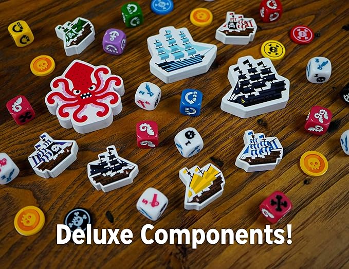 Kraken Skulls - A Swashbuckling Pirate Board Game of Dice and Danger! Family Game Night Fun, 30-45 Minutes, 2-6 Players, Ages 14+
