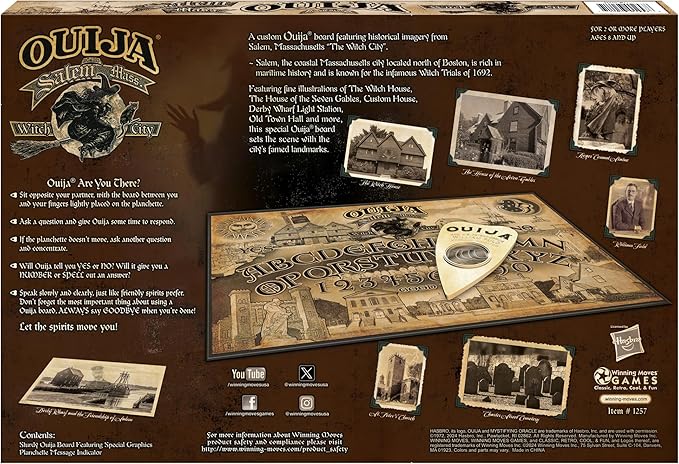 Ouija Salem Edition by Winning Moves Games USA, Spooky and Dark Special City Edition Ouija Board, for 2+ Players Age 8+