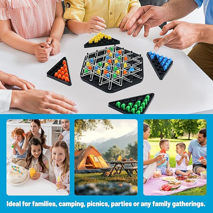 Chain Triangle Chess Game, Board Games Toys, Board Games for Family Night, Family Games for Kids and Adults, 2 to 4 Players, Board Games for Kids Ages 4 5 6 7 8-12