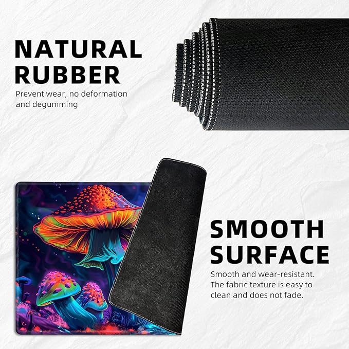 for MTG Playmat with Storage Bags, Card Playmat for TCG Card Playing Game,Rollable & Foldable for PTCG and Board Game Mat for Cards,Non-Slip Colorful Moushroom Desk Mat for Home Office