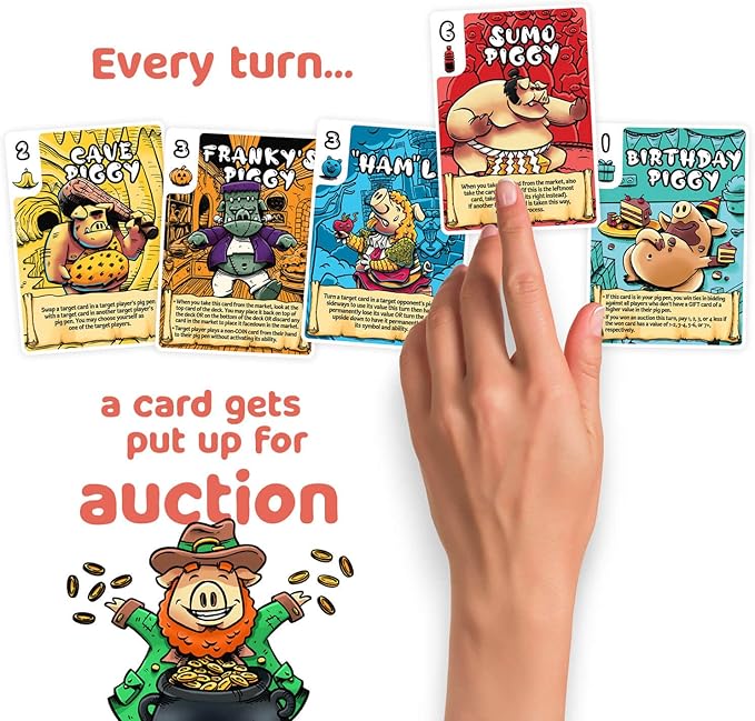 Piggy Market Fun Party Game - Auctioning Card Game of Social Strategy