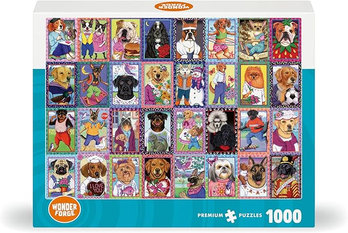 Wonder Forge Dandy Dogs 1000 Piece Jigsaw Puzzle for Adults | Unique, Perfectly-Fitting Pieces | Fun, Vibrant Imagery | Amazon Exclusive