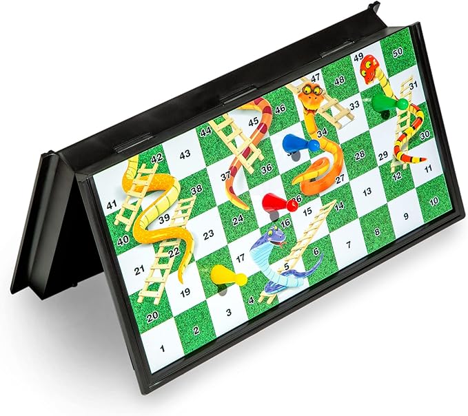 Magnetic Snakes and Ladders Board Game Set - 9.6 Inches
