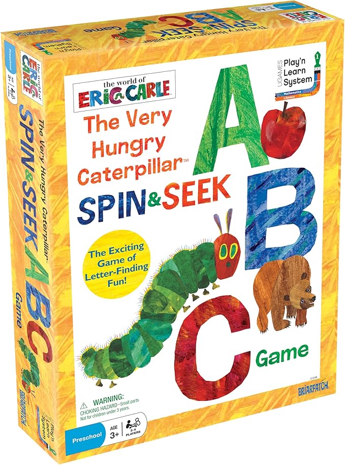 Briarpatch, The Very Hungry Caterpillar Spin & Seek ABC Game, Based On Board Books By Eric Carle, Preschool Learning For Kids
