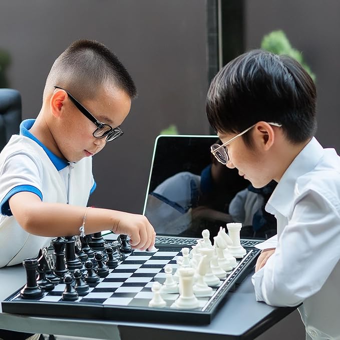 Mini Chess Set, 6.5" Portable Folding Chess Board Magnetic Travel Chess Set for Kids and Adults