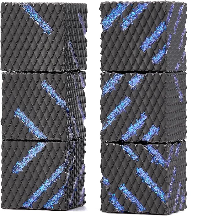 Metal Dice Set, Six Sided Dragon Scale Design Metal Game Dice for DND Dungeons and Dragons Role Playing Game RPG D&D Accessories Gift (Ls-Glitter Blue)