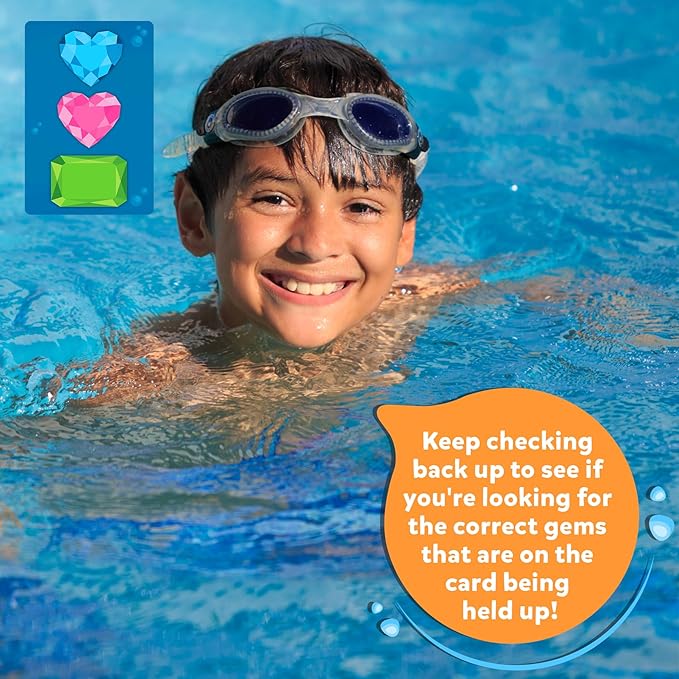 Skillmatics Pool Toys - Seek & Splash, Search & Find Water Game, Swimming Pool Dive Toy for Kids, Summer Fun & Gifts for Boys & Girls Ages 6, 7, 8, 9, 10, 11 & Up, Includes 64 Colorful Gems
