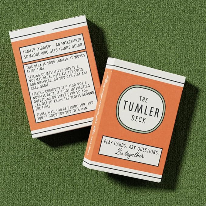 Conversation & Playing Cards – Multi-Purpose Deck with Vintage Design, Thought-Provoking Questions & Conversation Starters for Date Nights, Family Time, Travel, and Game Nights – The Tumler Deck