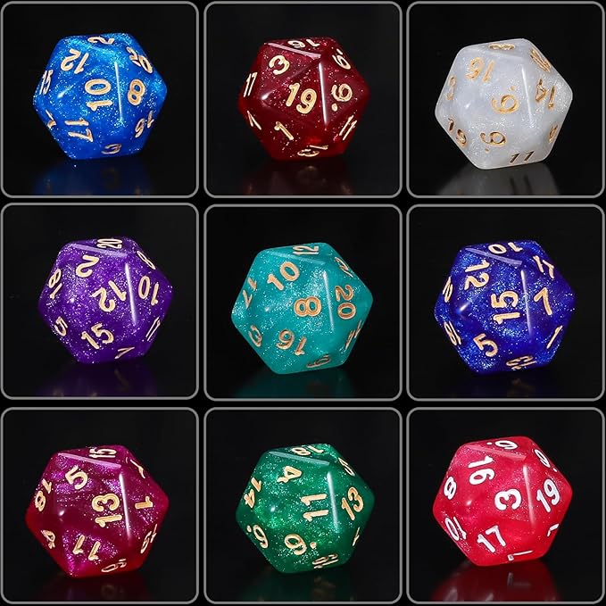 QMay DND Dice Set 10x7 (70 Pieces) Polyhedral Dice for Dungeons and Dragons D&D RPG MTG Role Playing Games with 1 Drawstring Bag