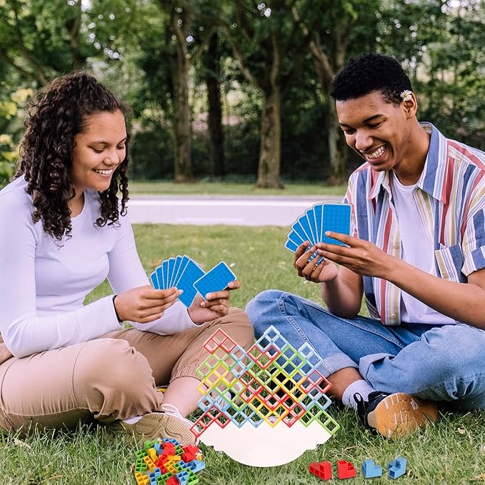 32pcs Tower Balance Stacking Blocks Game, Balance Blocks Stacking Game Set Board Games for Kids and Adults Board Games for 2 Players Home Games Parties Travel
