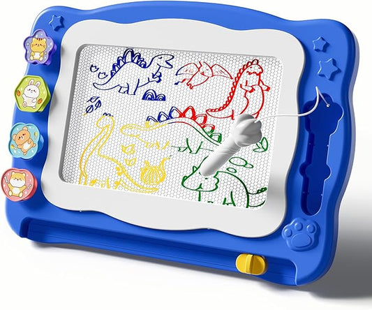 Magnetic Drawing Board Large Doodle Board Toddler Toys for Girls Boys 3 4 5 6 7 Year Old Kids, Montessori Preschool Educational Travel Toys Gifts Etch A Colorful Sketch Magnet Erasable Writing Pad