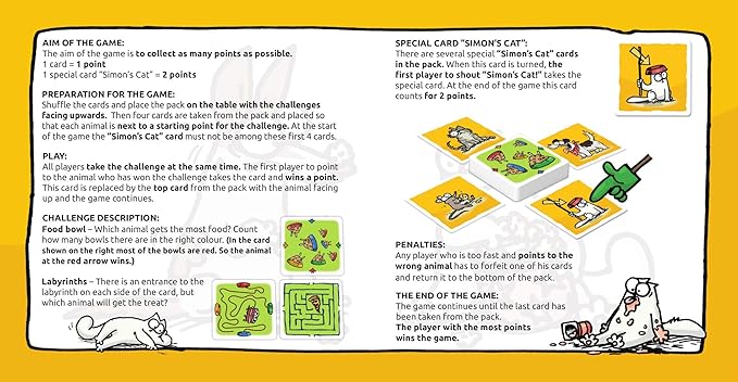 MDR Simon's Cat Lunch Time Card Game for Families Speed Reflex Game Fast Paced Fun Travel Card Games Family Children Card Games for Game Nights