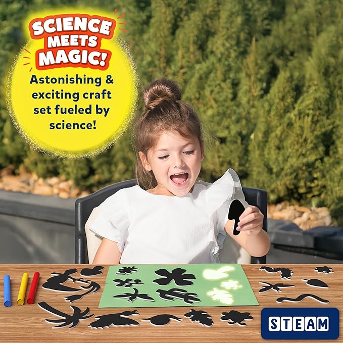 Skillmatics Sun Paper Art Kit - Mess-Free DIY STEM Craft Kit for Kids, Design with Stencils, Create with Sunlight, Color with Markers, Indoor, Outdoor Play, Gifts for Ages 4, 5, 6, 7, 8, 9, 10, 11, 12