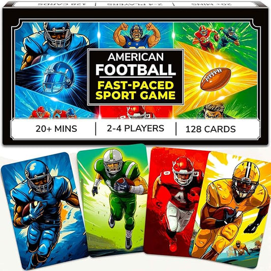 QUOKKA Football Fast-Paced Card Game for Kids & Adults – 128 Cards & Easy Rules – Quick & Fun Matching Game – 2-8 Players – Ages 8+ – Perfect for Family Games Night, Travel and Parties
